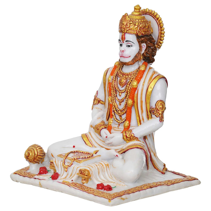 Hanuman Sitting Statue with Gada & Book Showpiece