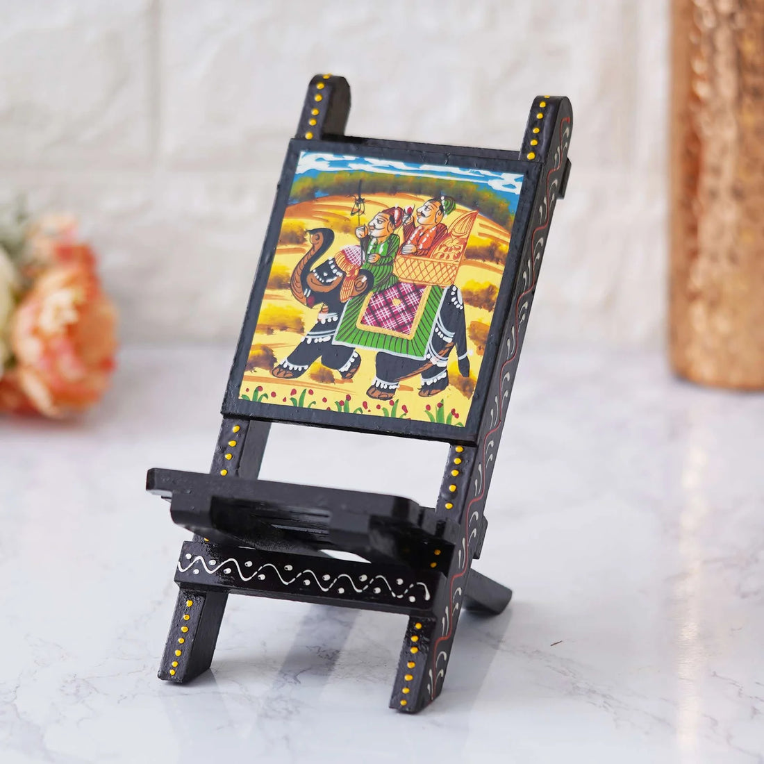 Handcrafted Wooden Mobile Stand – Stylish Desk Accessory