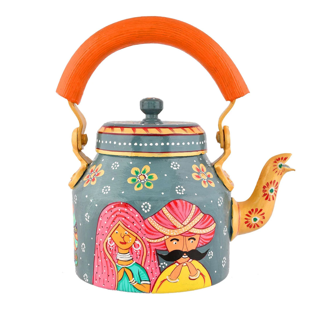 Hand-Painted Aluminium Tea Kettle – 750 ml Home & Kitchen Décor