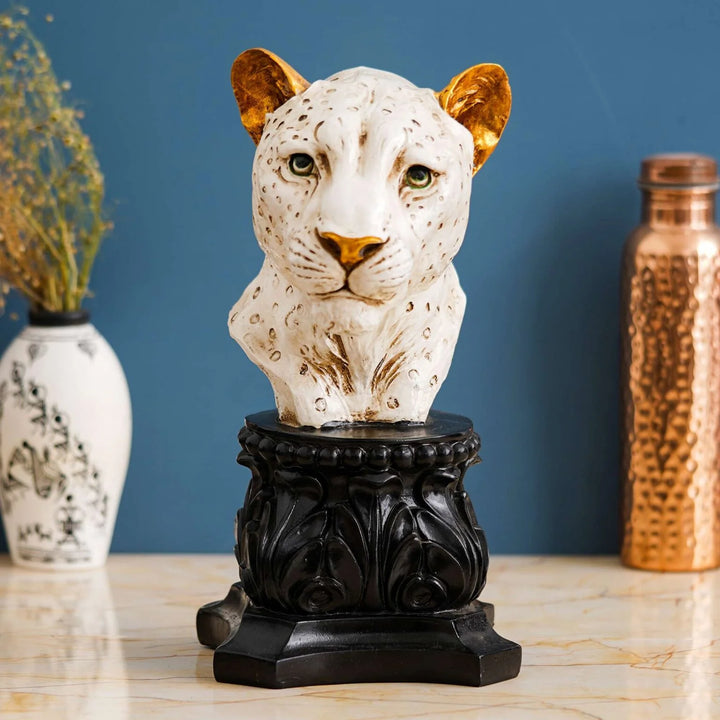Lioness Head Statue – Stone Finish Antique Home Décor Figurine