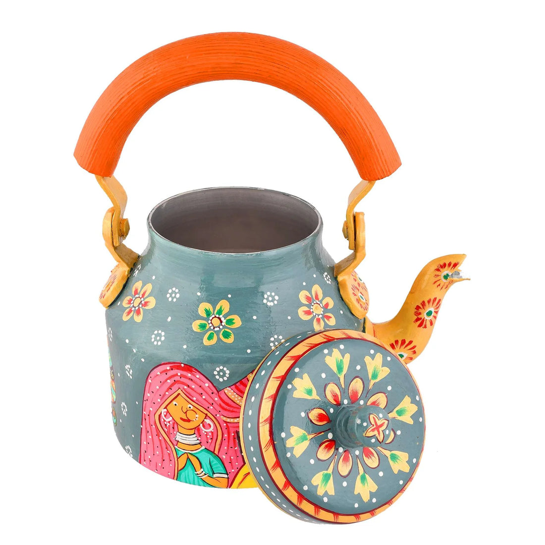 Hand-Painted Aluminium Tea Kettle – 750 ml Home & Kitchen Décor