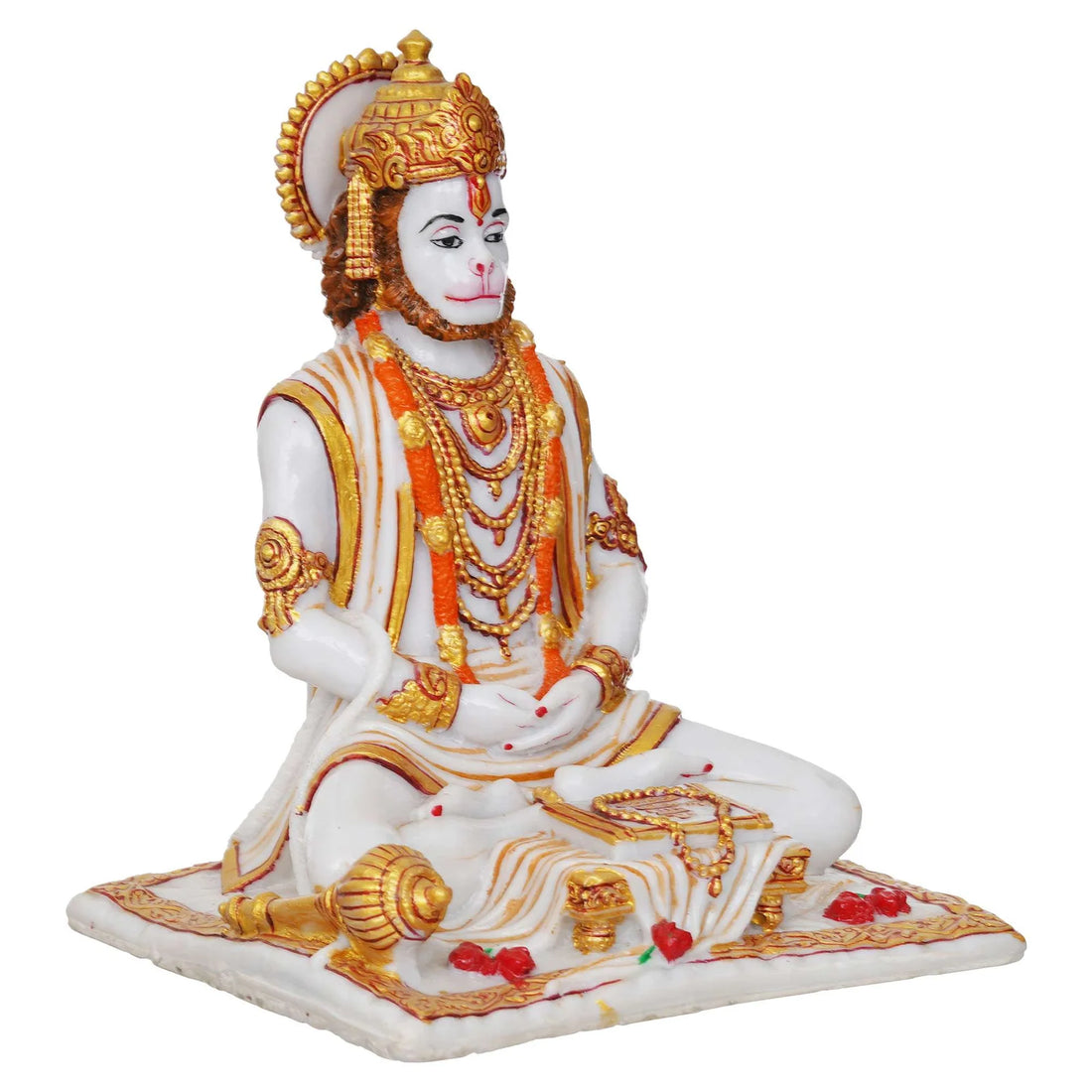 Hanuman Sitting Statue with Gada & Book Showpiece