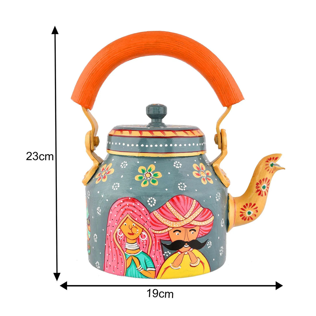 Hand-Painted Aluminium Tea Kettle – 750 ml Home & Kitchen Décor