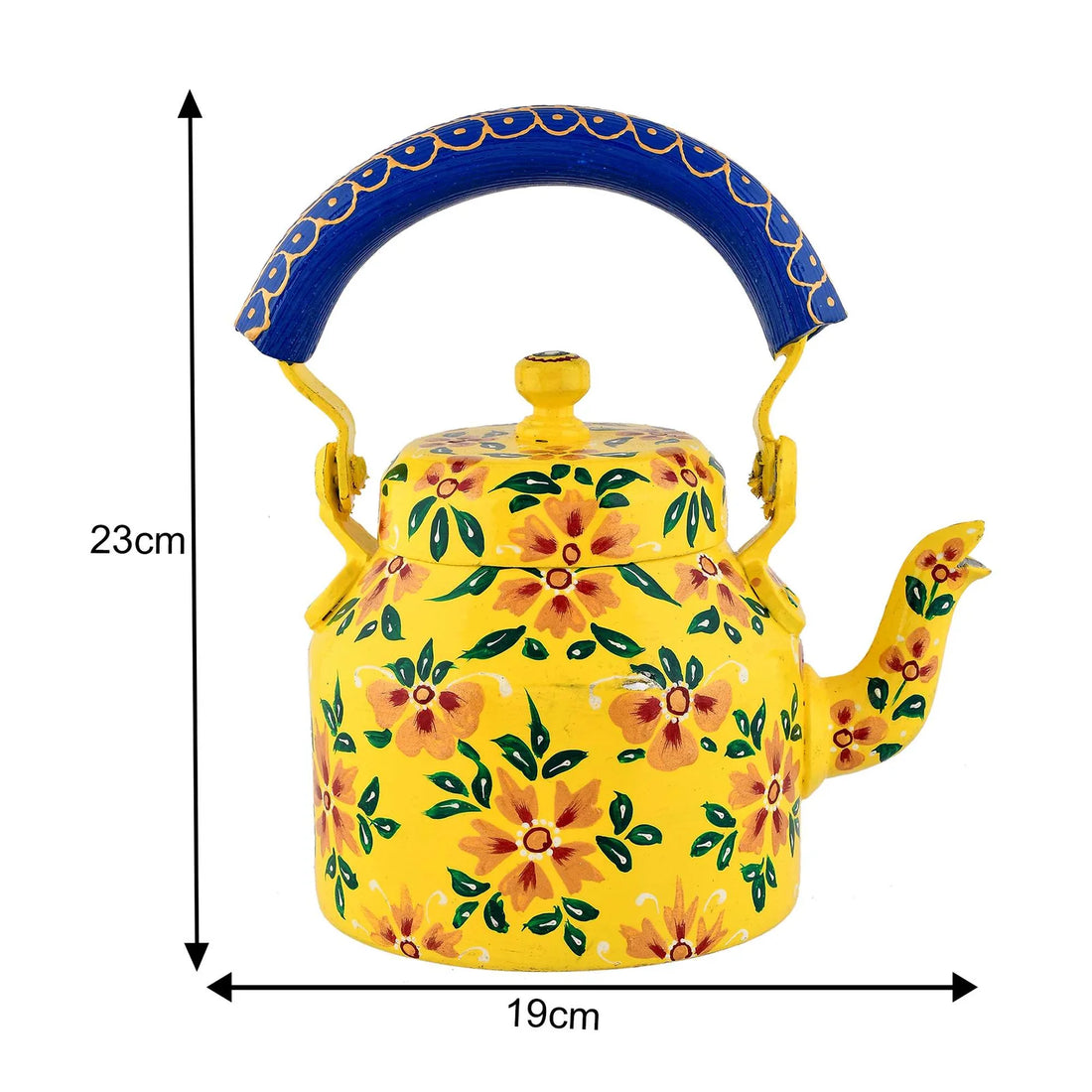 Hand-Painted Aluminium Tea Kettle – 750 ml for Home & Kitchen Décor